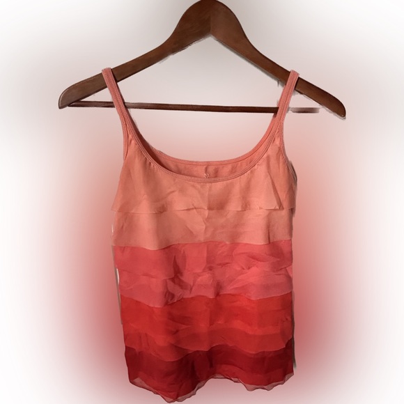 New York & Company, XS Multi-tiered, Coral Tank - Picture 1 of 3